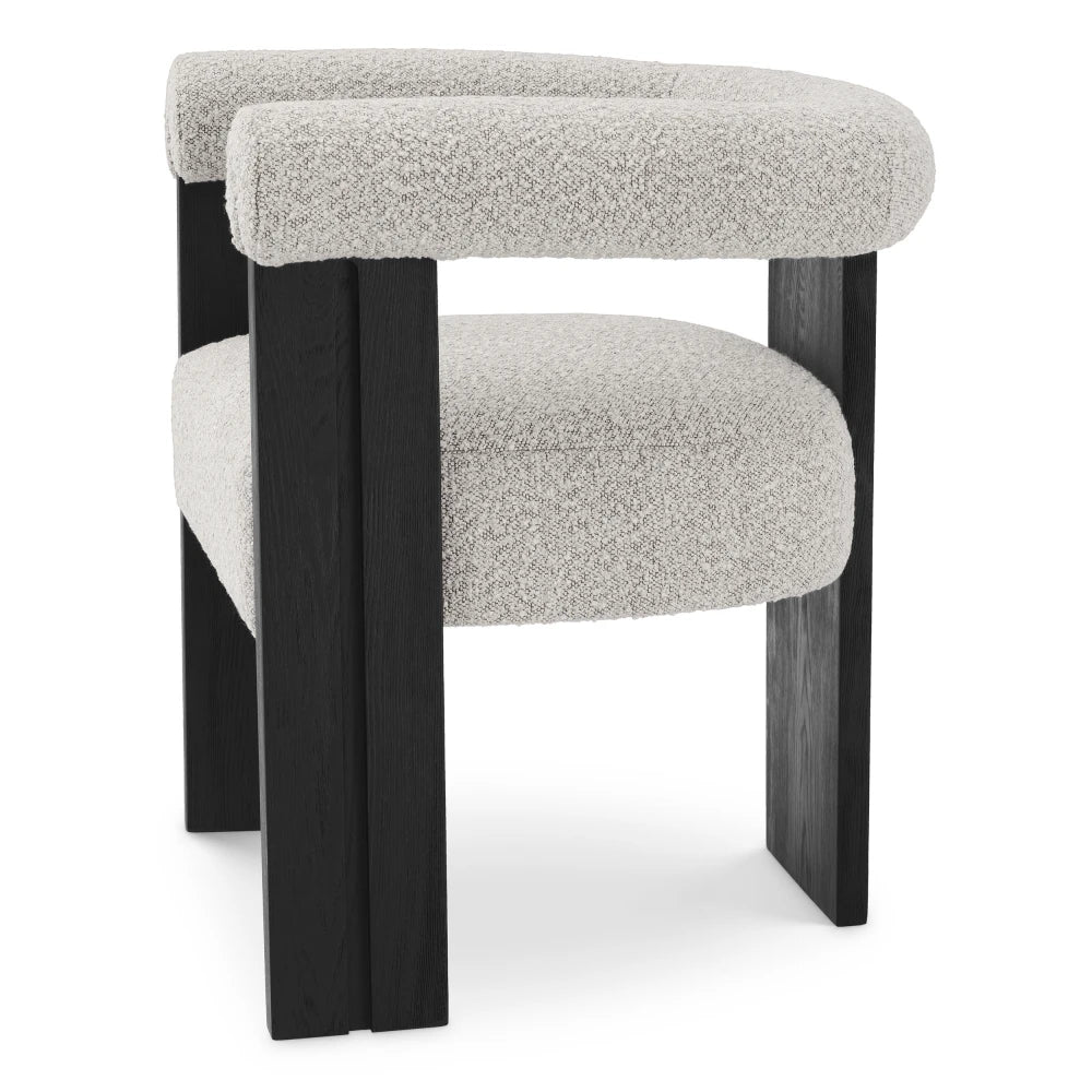 Scaun tapitat cu Stofa boucle Gri L67xA60xH72cm Percy Eichholtz