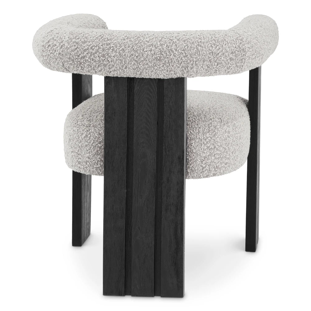 Scaun tapitat cu Stofa boucle Gri L67xA60xH72cm Percy Eichholtz