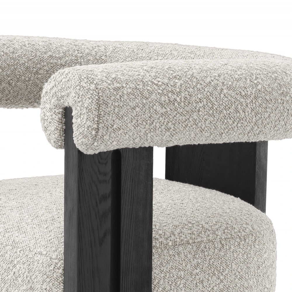Scaun tapitat cu Stofa boucle Gri L67xA60xH72cm Percy Eichholtz