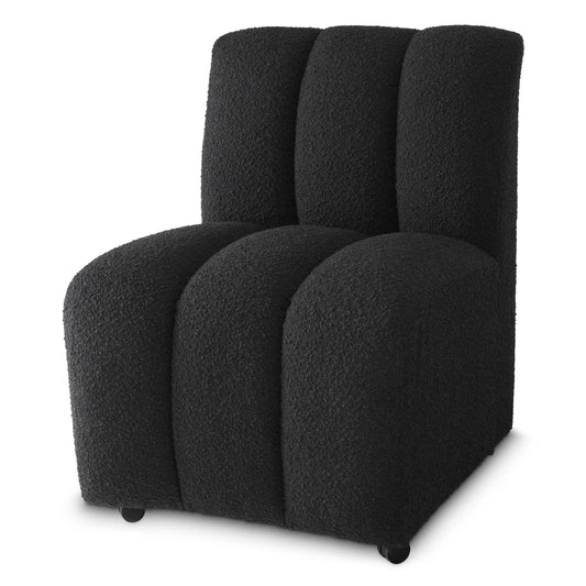 Scaun tapitat cu Stofa boucle Negru L62xA70xH84cm Kelly Eichholtz