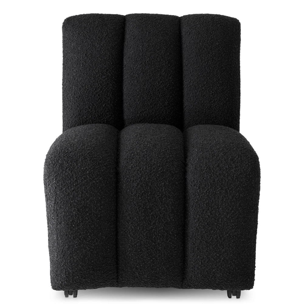 Scaun tapitat cu Stofa boucle Negru L62xA70xH84cm Kelly Eichholtz