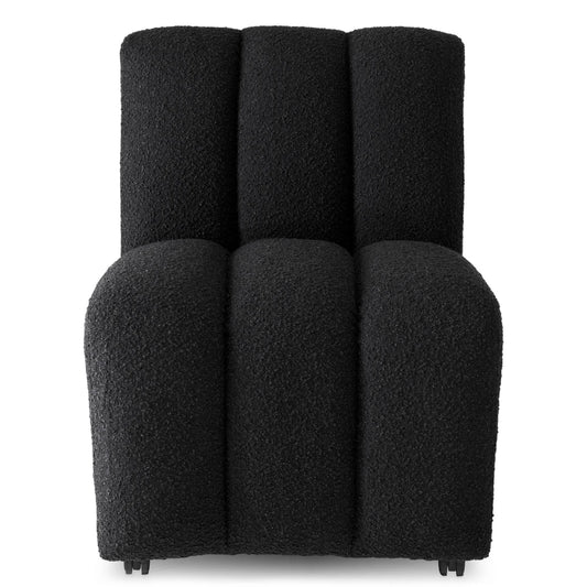 Scaun tapitat cu Stofa boucle Negru L62xA70xH84cm Kelly Eichholtz
