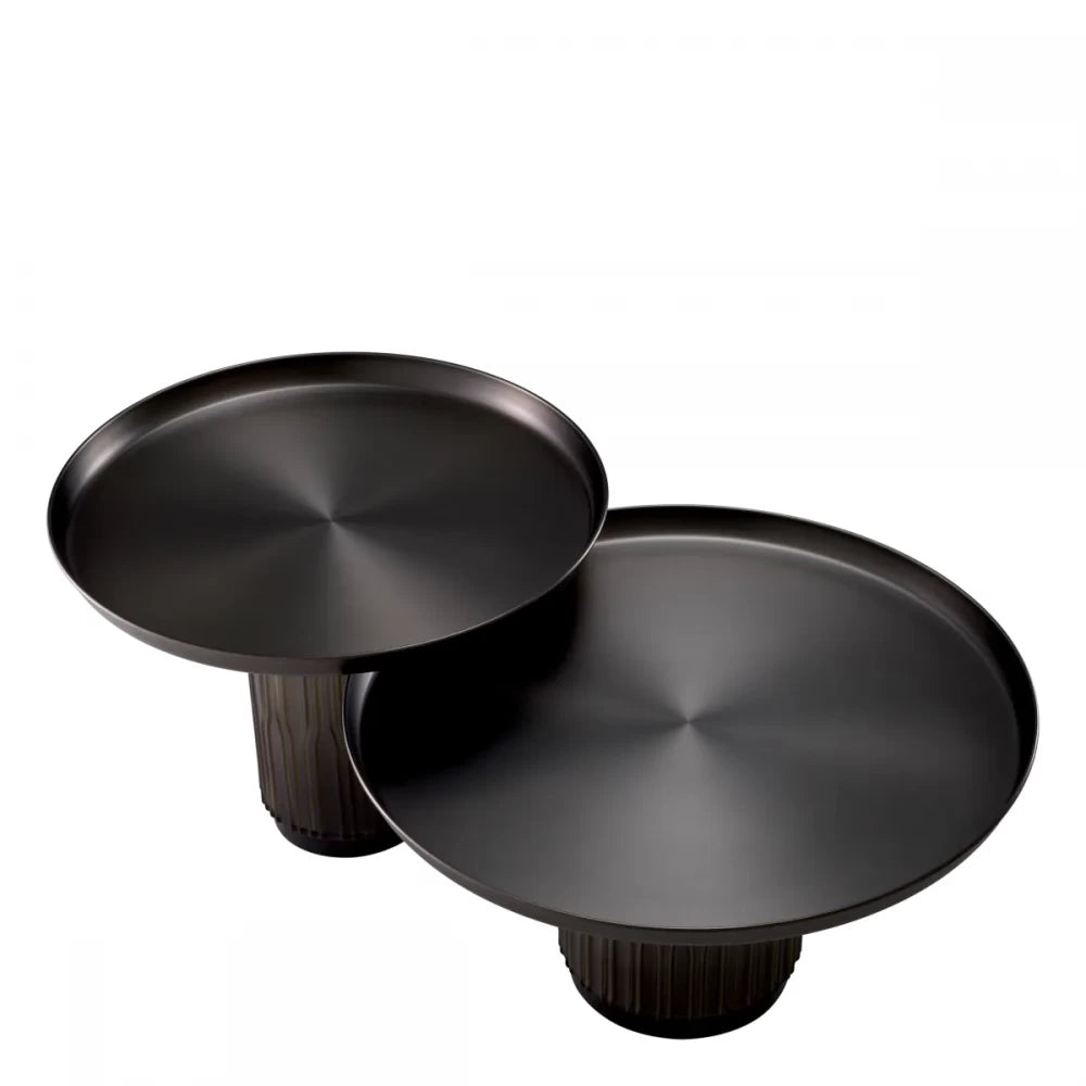 Set 2 masute de cafea din Metal Negru D60/70xH42/37cm Zachary Eichholtz
