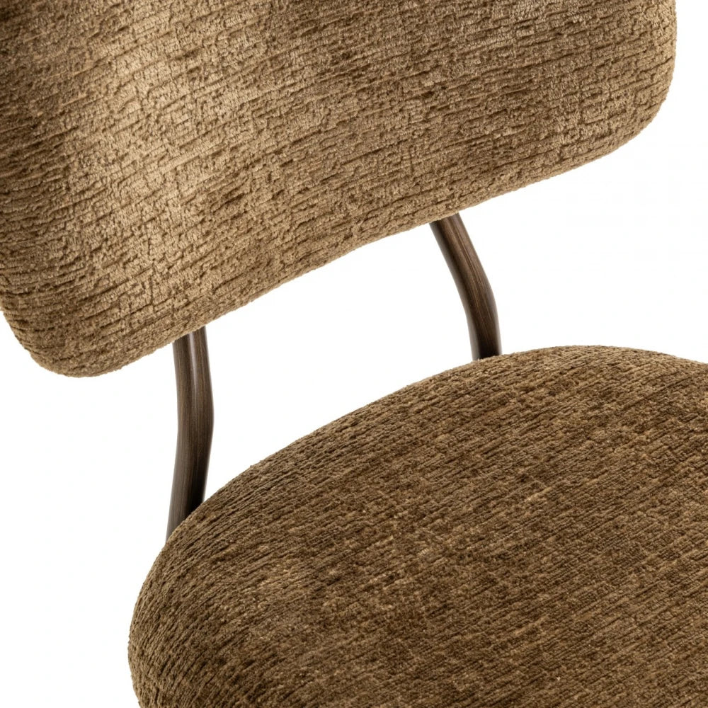 Set 2 scaune de insula din Chenille Maro si Metal Alama L45xH95.5cm Xenia Richmond interiors