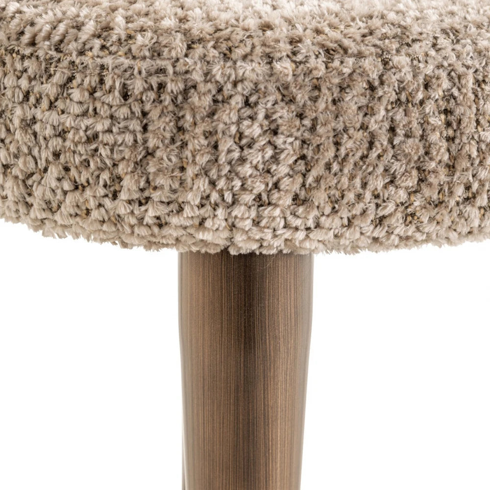 Set 2 scaune din Chenille Bej si Metal Alama L50.5xH86cm Delphine Richmond interiors