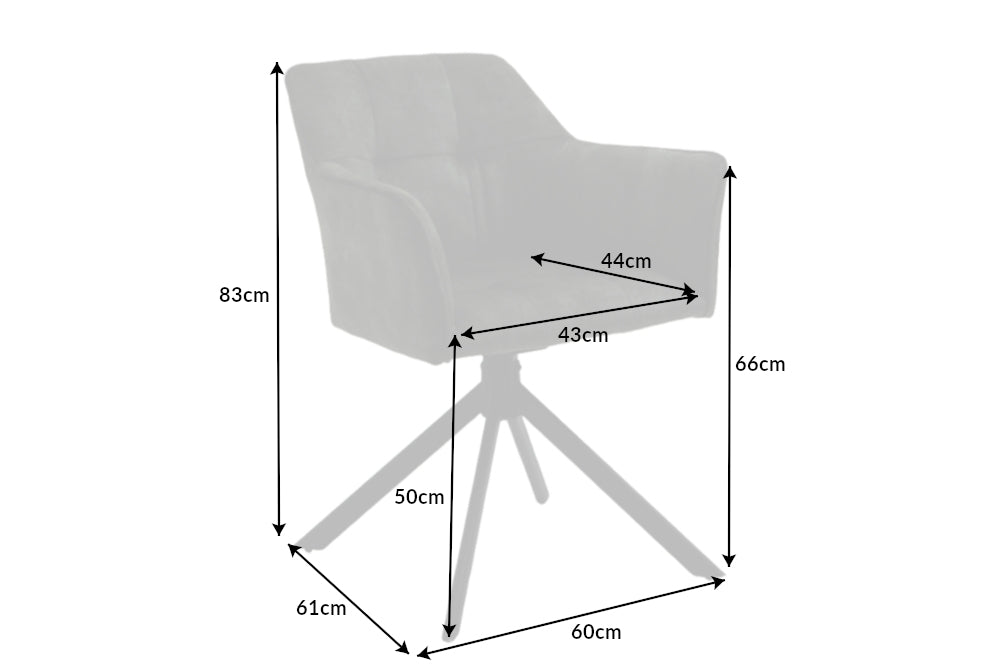 Set 2 scaune rotative tapitat cu Catifea Verde cu picioare din Metal Negru H83xL60xA61cm Loft