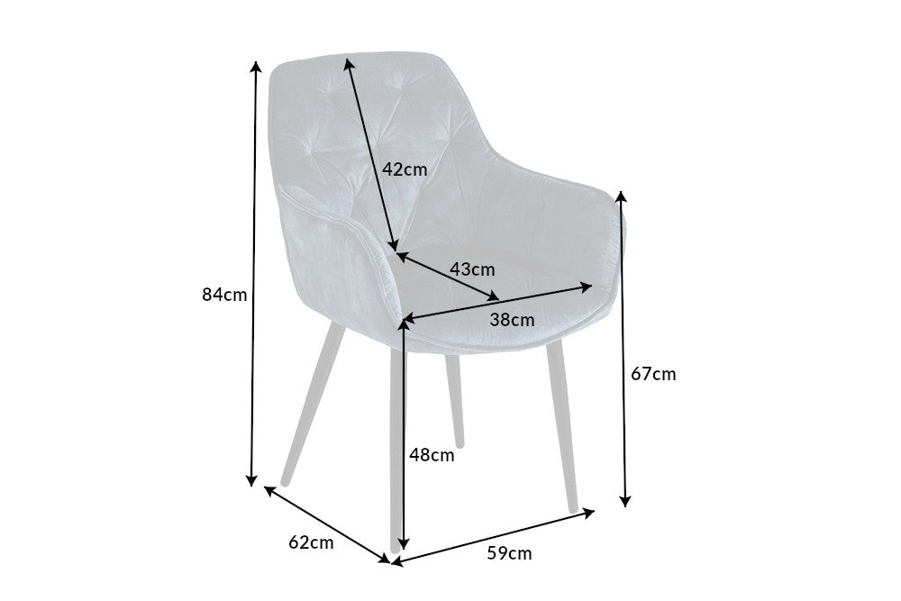 Set 2 scaune tapitat cu Catifea Albastru cu picioare din Metal Negru H84xL59xA62cm Milano
