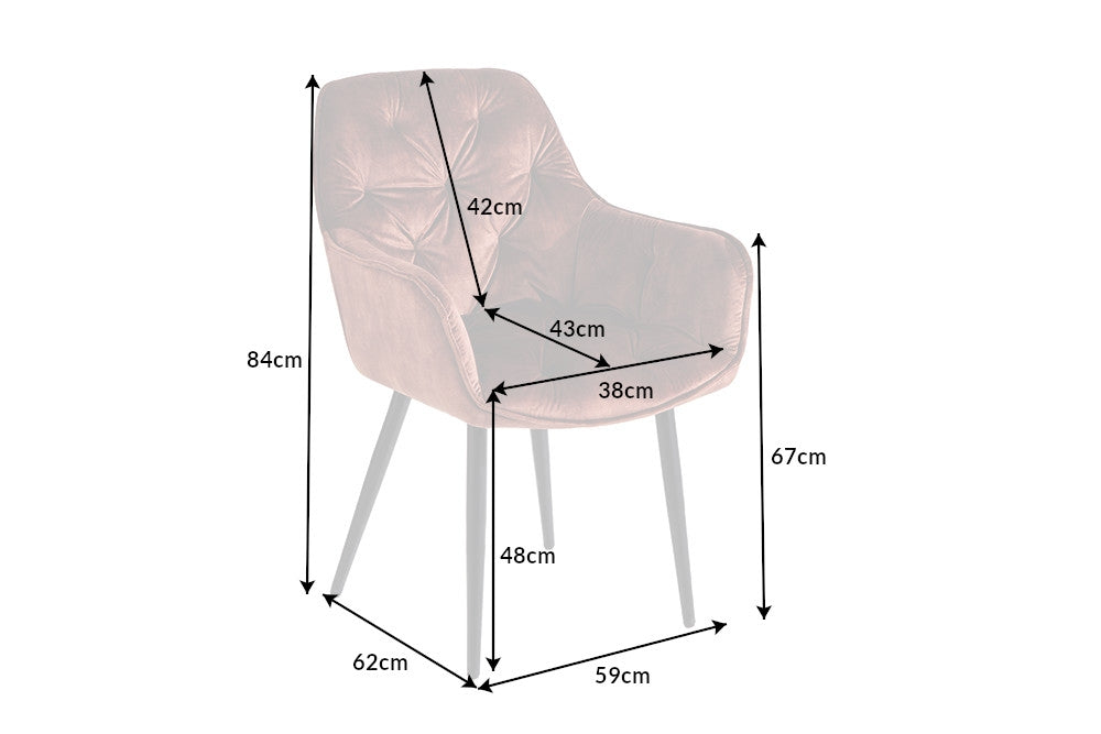 Set 2 scaune tapitat cu Catifea Maro cu picioare din Metal Negru H84xL59xA62cm Milano