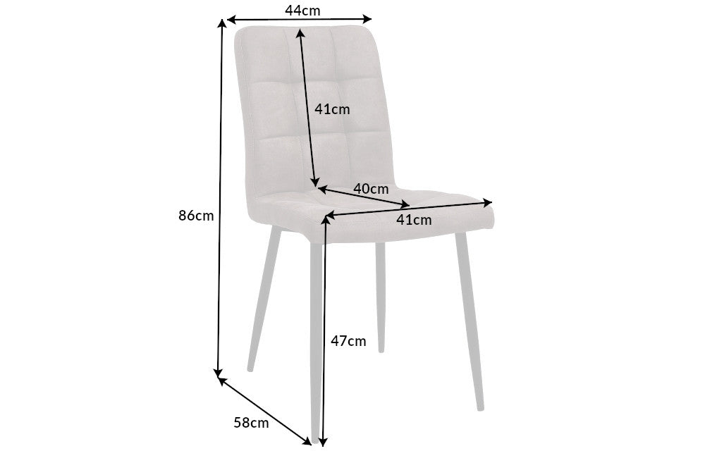 Set 2 scaune tapitat cu Microfibra Maro taupe cu picioare din Metal Negru H86xL44xA58cm Modena