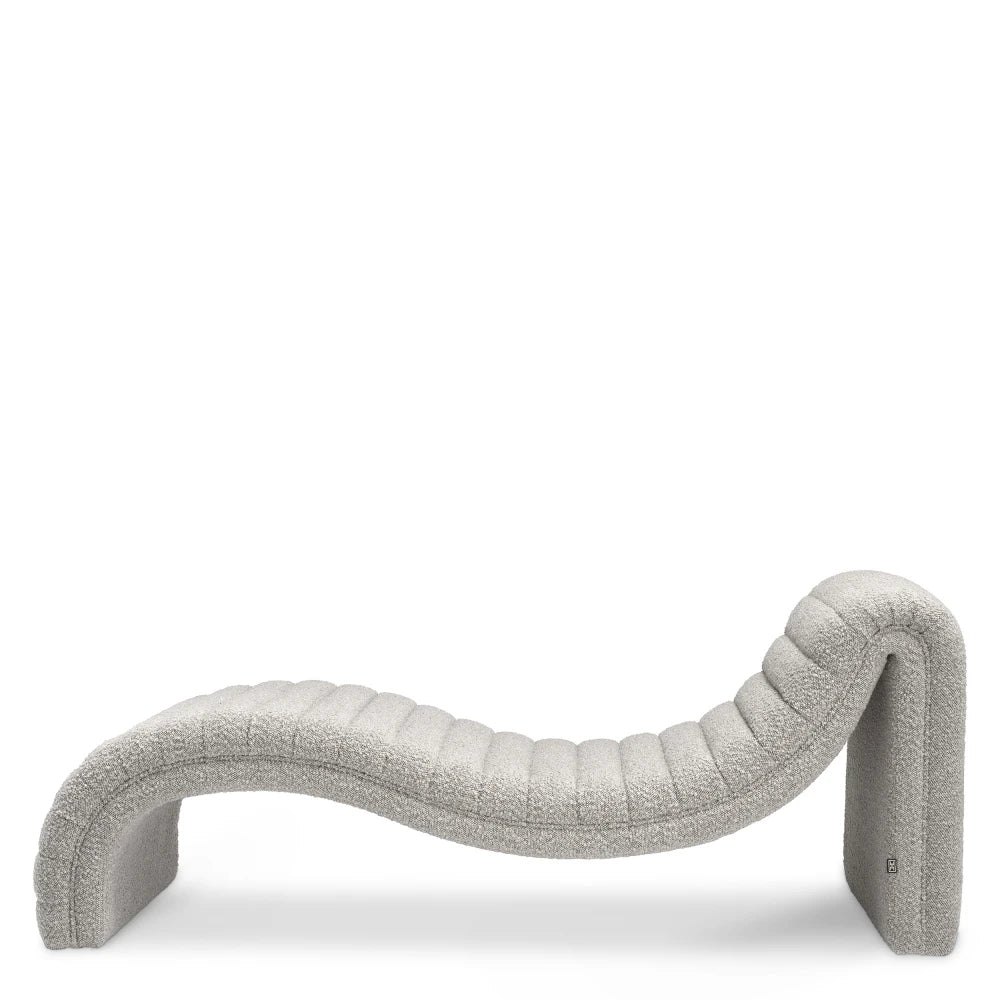 Sezlong tapitat cu Stofa boucle Gri L165xA61.5xH65cm Pioneer Eichholtz