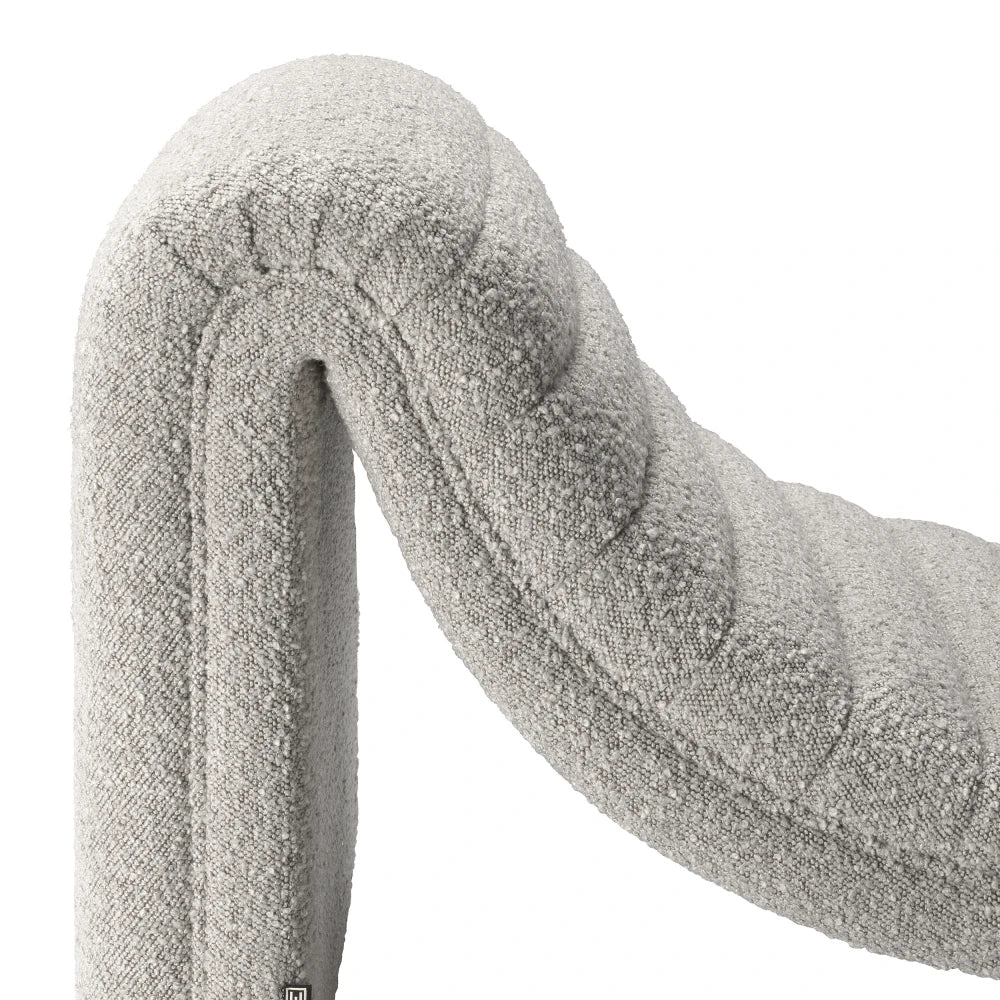 Sezlong tapitat cu Stofa boucle Gri L165xA61.5xH65cm Pioneer Eichholtz