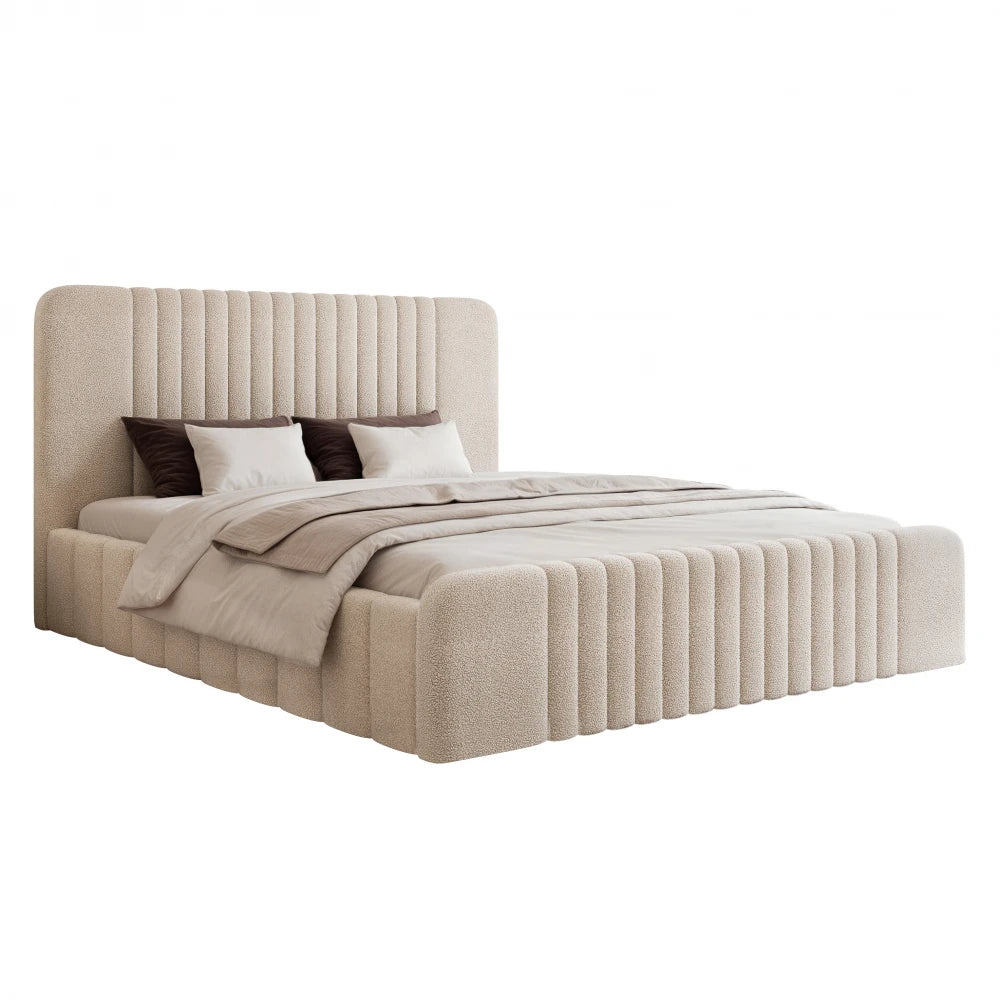 Pat 140 x 200 tapitat cu Stofa boucle Now or never Crem Polema