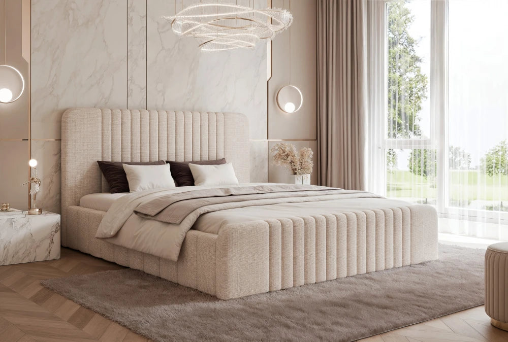 Pat 160 x 200 tapitat cu Chenille Cremona Crem Polema