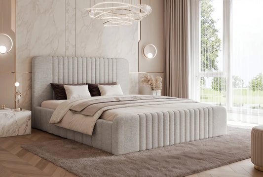 Pat 160 x 200 tapitat cu Chenille Cremona Gri deschis Polema