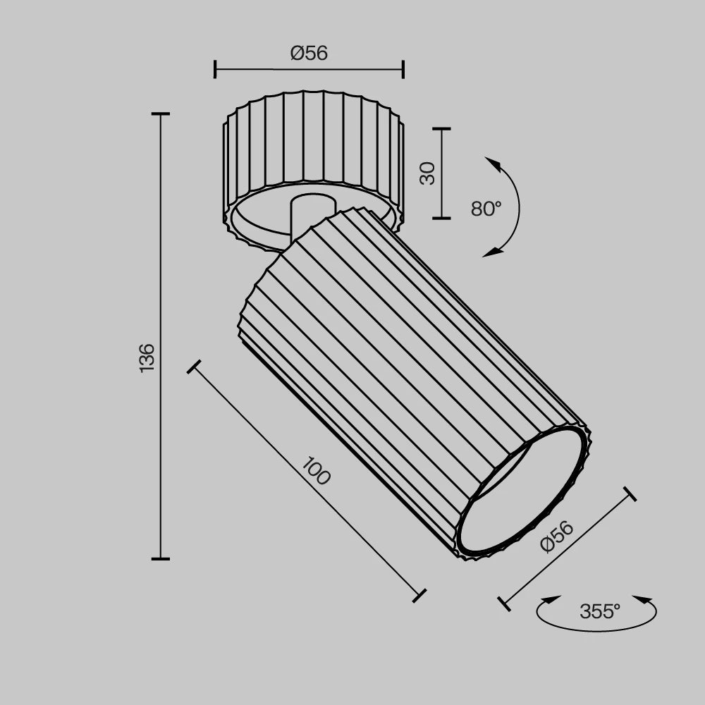 Spot aplicat din Aluminiu Alb H13.7xD5.6cm Calipso