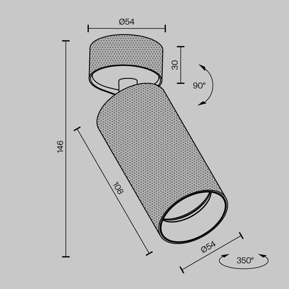 Spot aplicat din Aluminiu Auriu mat H14.6xD5.4cm Artisan