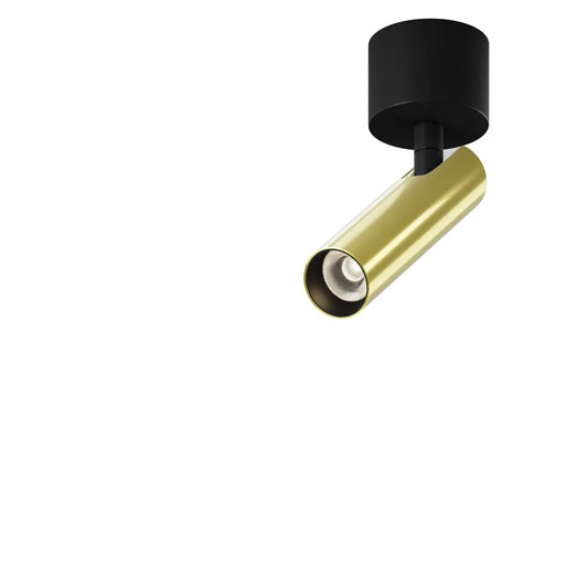 Spot aplicat din Aluminiu Negru/Alama H16.6xD3cm Focus T