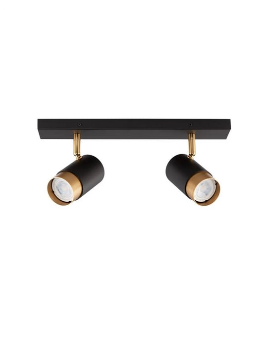 Plafoniera cu spoturi din Aluminiu Negru/Auriu H14xL35cm IP20 POGNO
