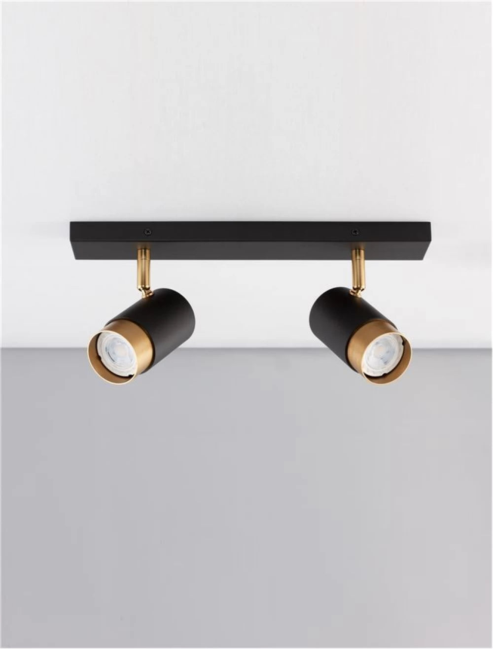Plafoniera cu spoturi din Aluminiu Negru/Auriu H14xL35cm IP20 POGNO