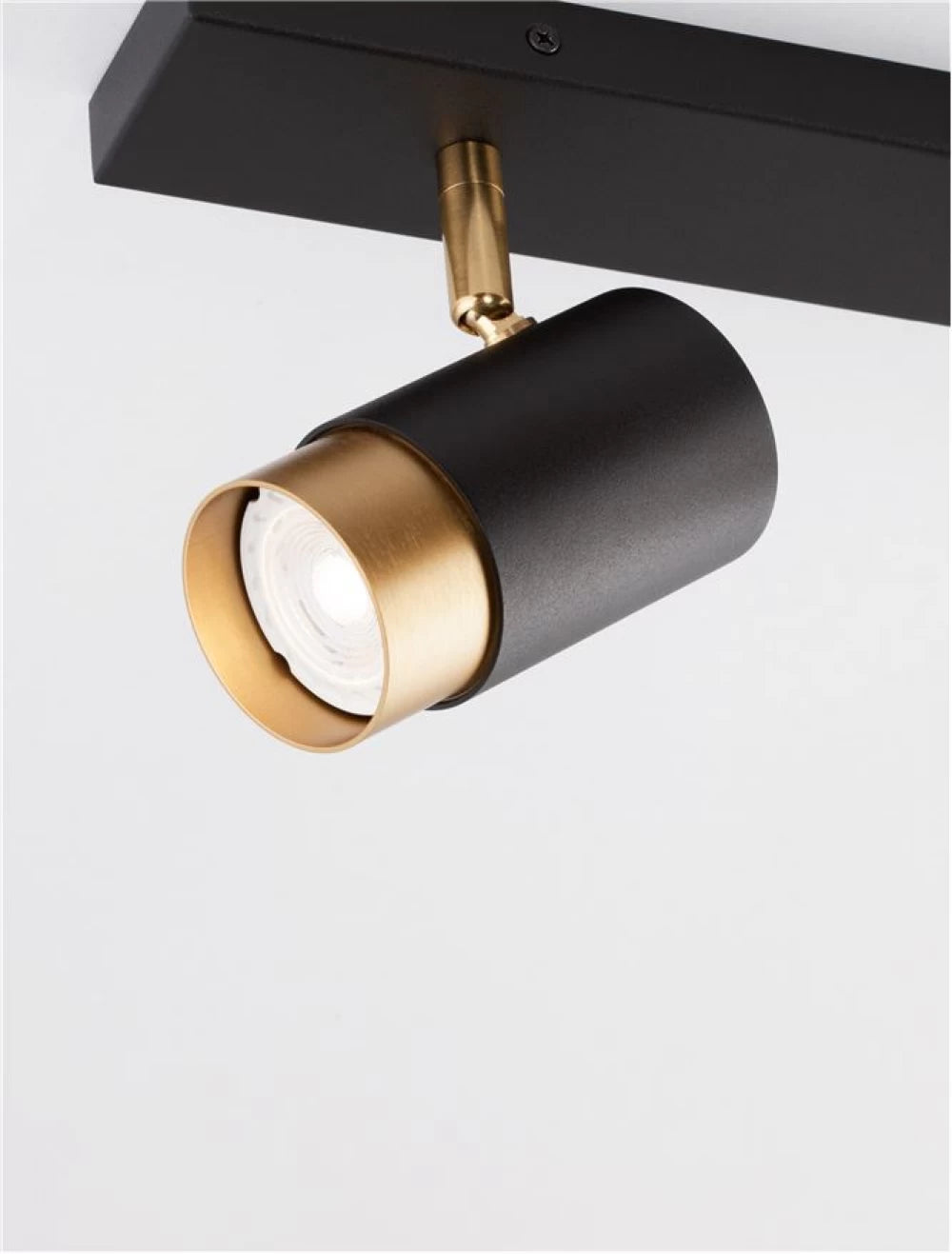 Plafoniera cu spoturi din Aluminiu Negru/Auriu H14xL35cm IP20 POGNO