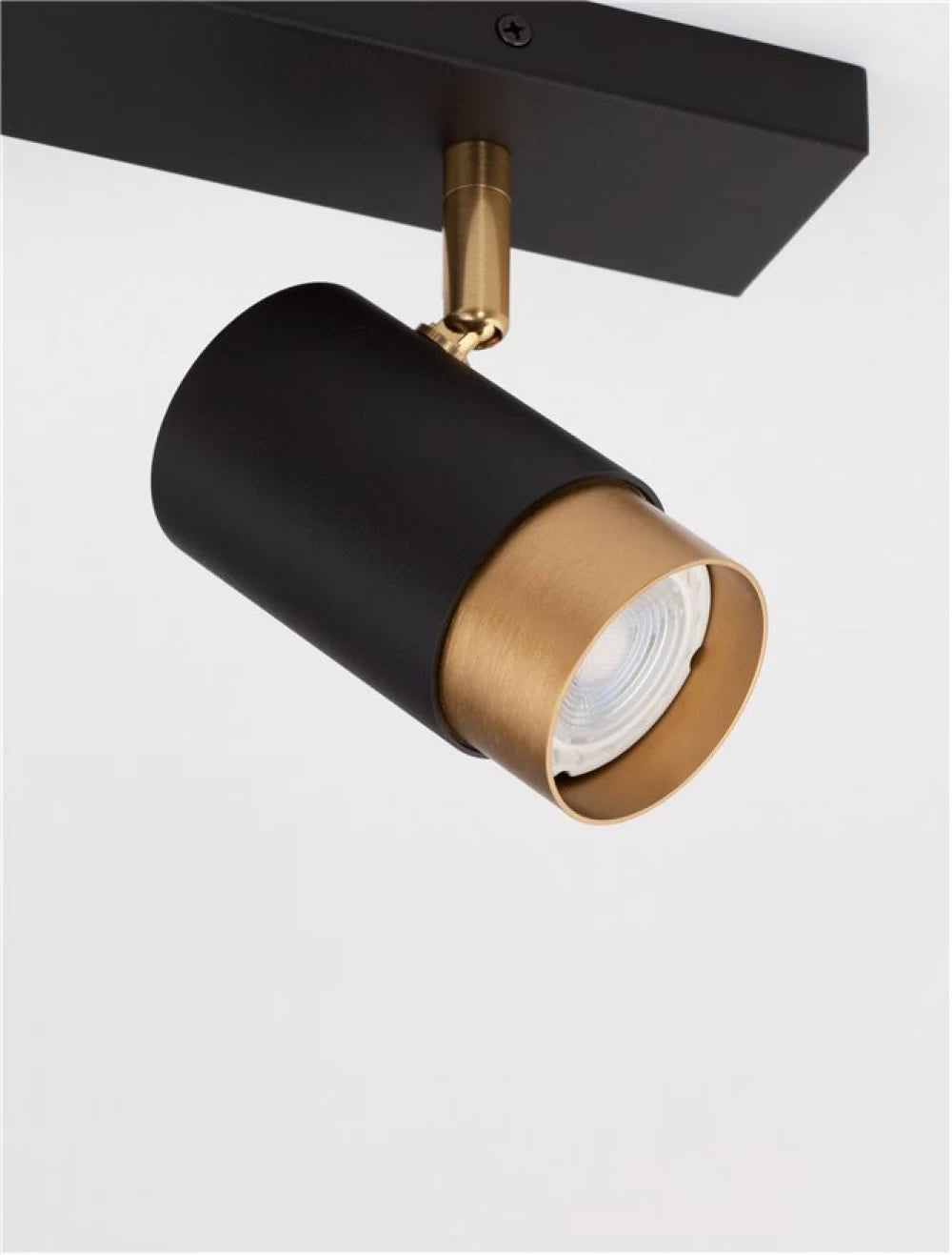 Plafoniera cu spoturi din Aluminiu Negru/Auriu H14xL35cm IP20 POGNO