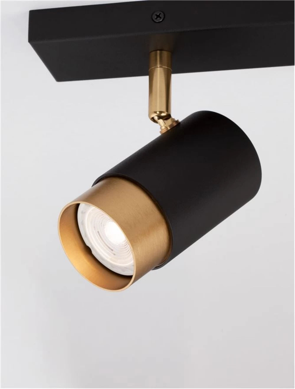 Plafoniera cu spoturi din Aluminiu Negru/Auriu H14xL35cm IP20 POGNO