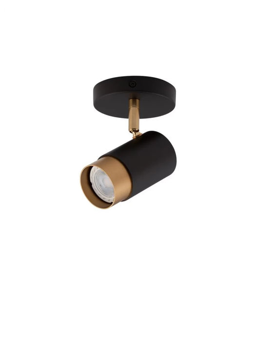 Spot aplicat din Aluminiu Negru/Auriu H14xL5.4cm IP20 POGNO