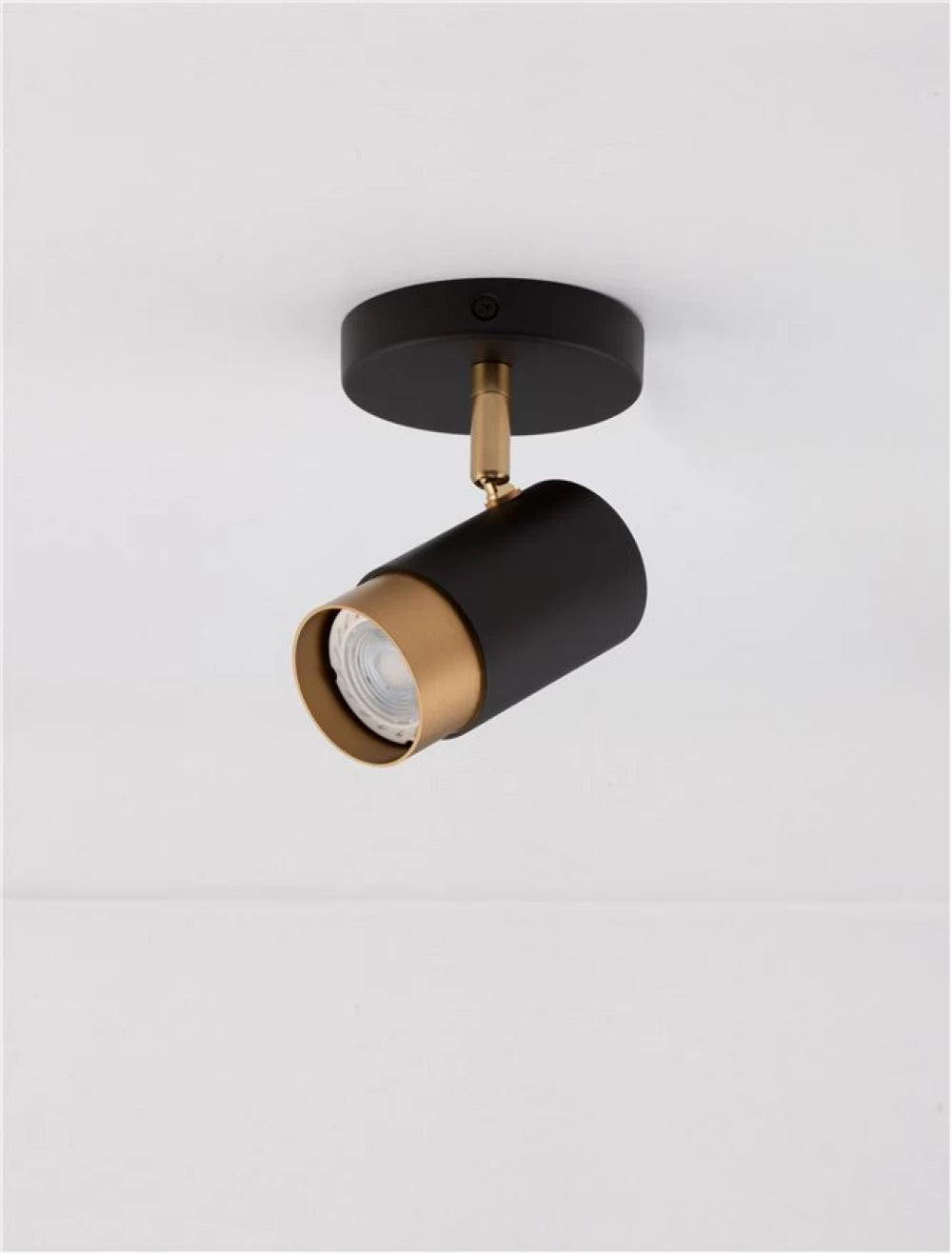 Spot aplicat din Aluminiu Negru/Auriu H14xL5.4cm IP20 POGNO