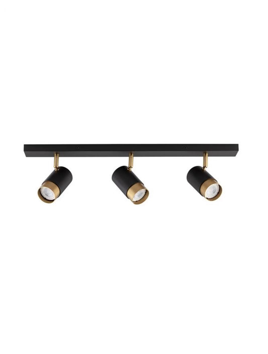 Plafoniera cu spoturi din Aluminiu Negru/Auriu H14xL60cm IP20 POGNO