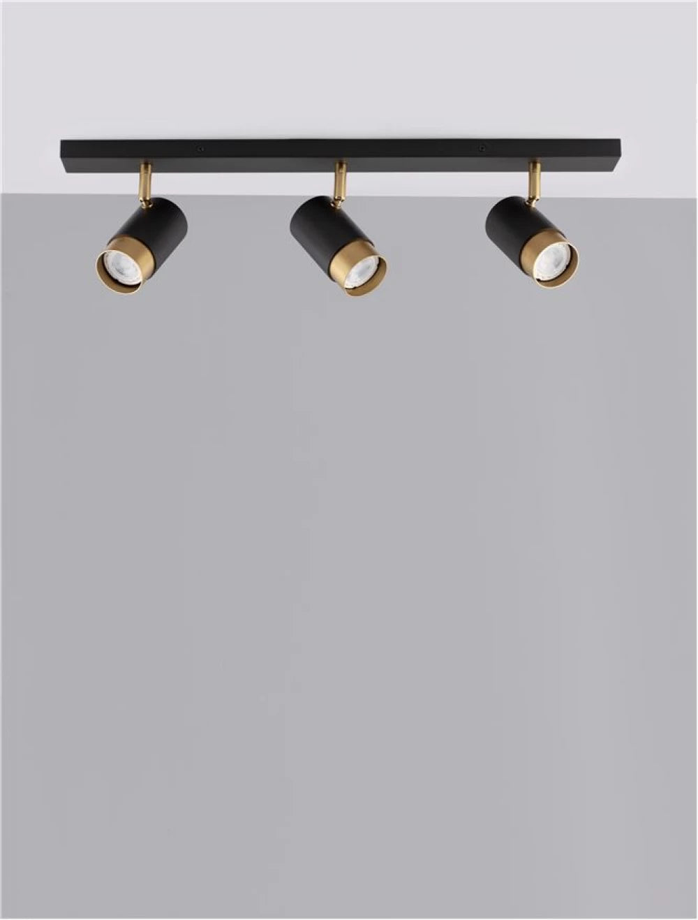 Plafoniera cu spoturi din Aluminiu Negru/Auriu H14xL60cm IP20 POGNO