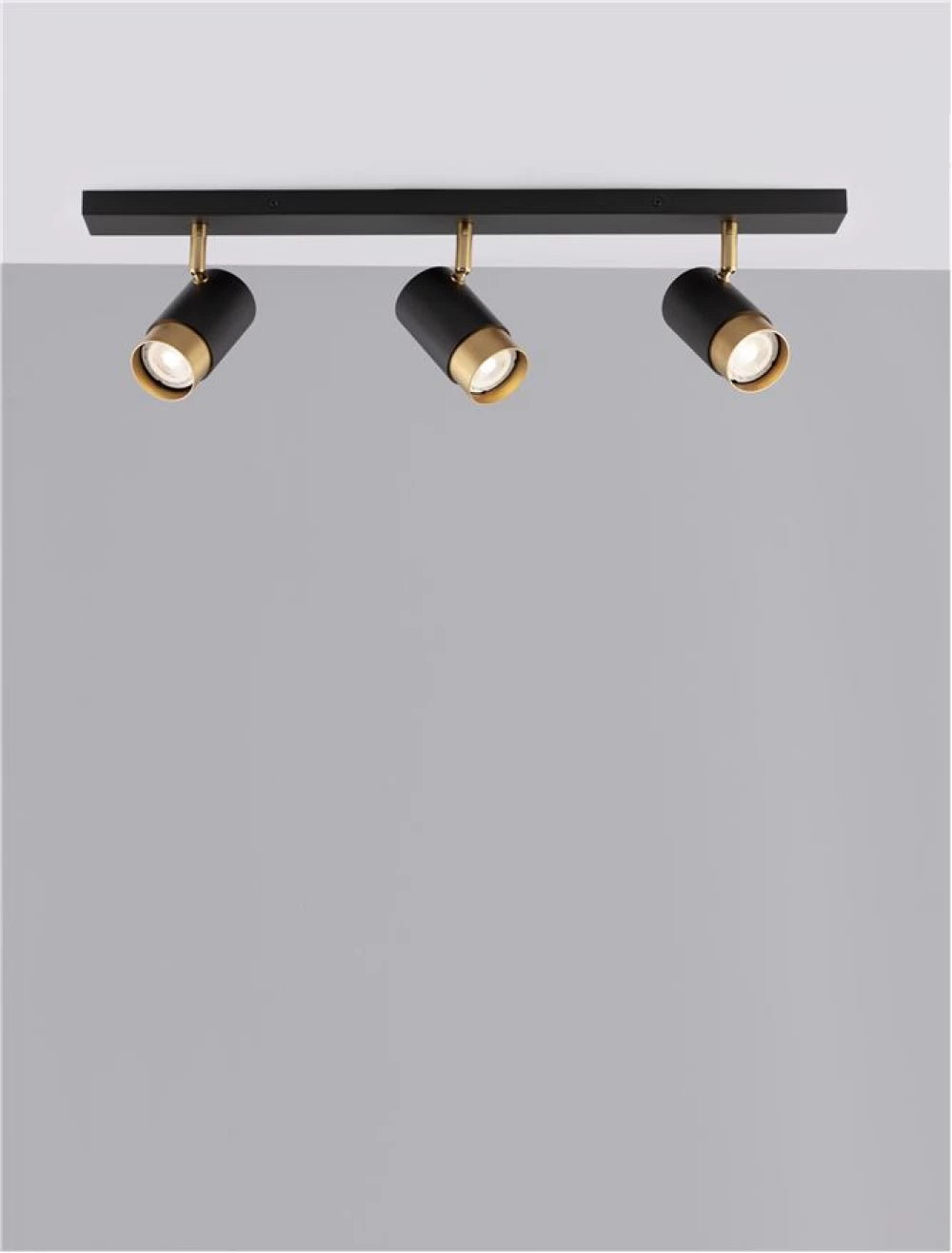 Plafoniera cu spoturi din Aluminiu Negru/Auriu H14xL60cm IP20 POGNO