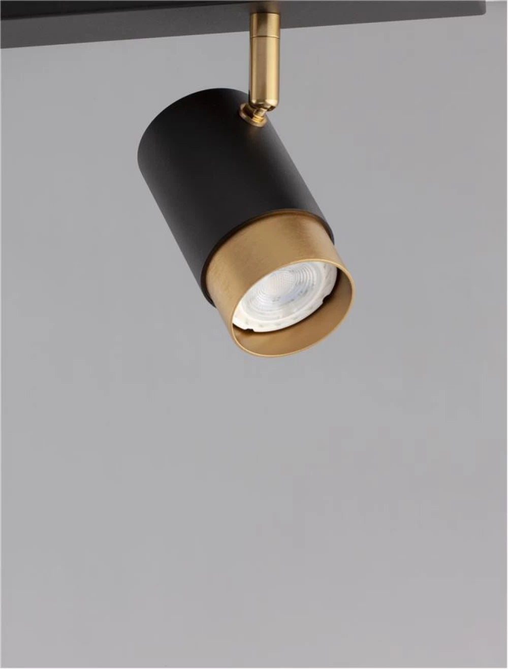 Plafoniera cu spoturi din Aluminiu Negru/Auriu H14xL60cm IP20 POGNO