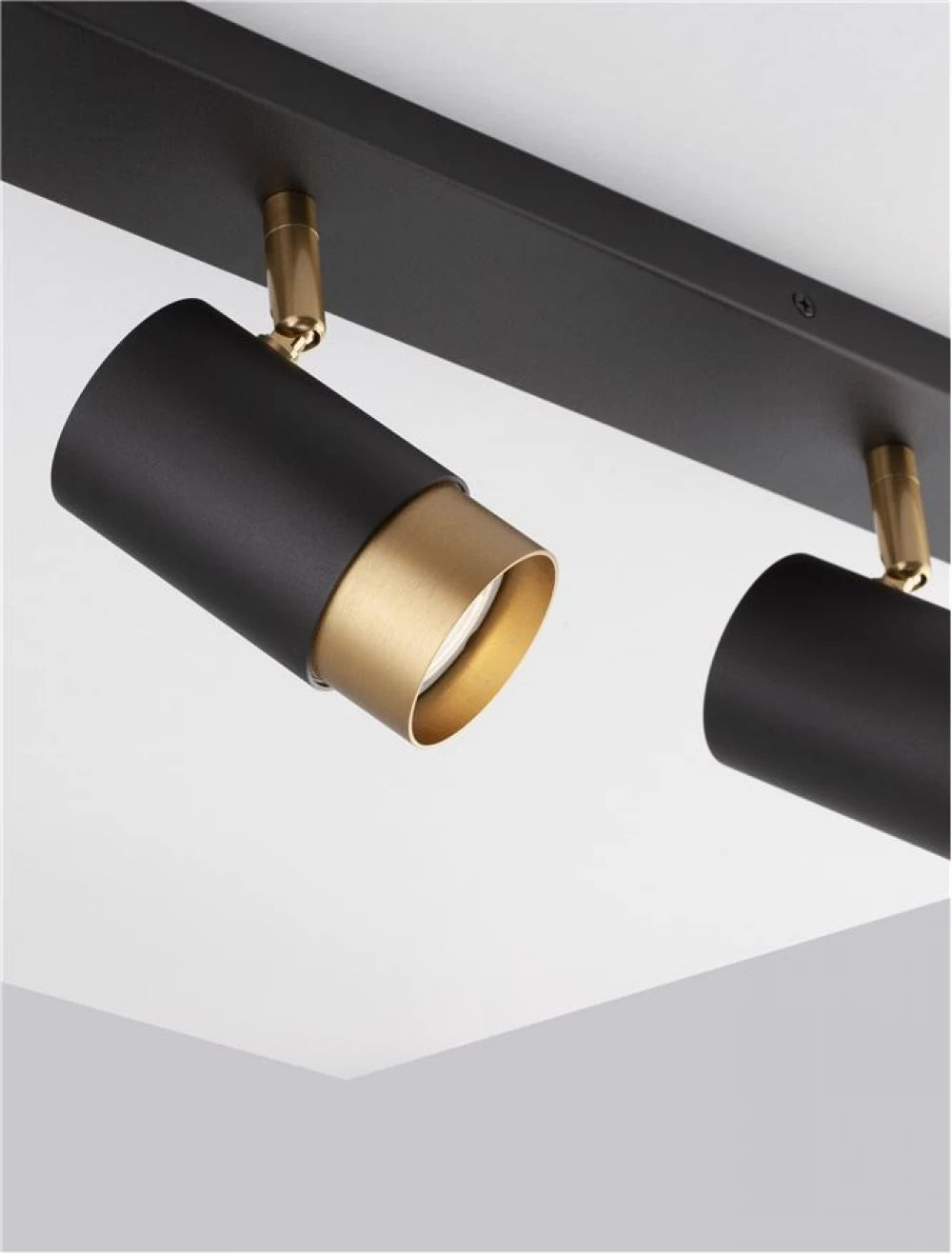 Plafoniera cu spoturi din Aluminiu Negru/Auriu H14xL60cm IP20 POGNO