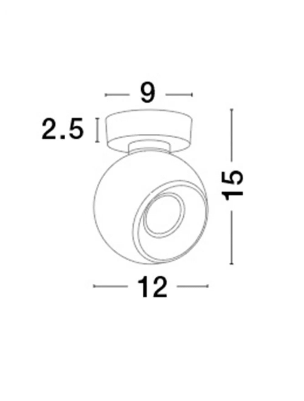 Spot aplicat din Metal Alb H15xL12cm IP20 TORE