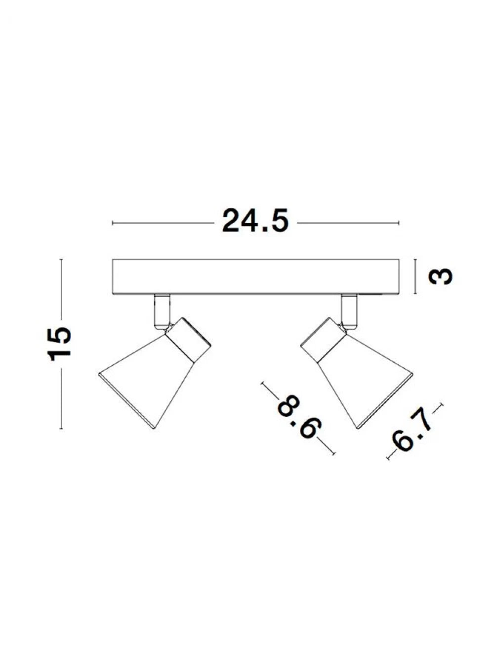 Plafoniera din Metal Alb H15xL24.5cm IP20 DUBLIN
