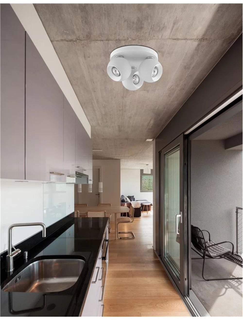 Plafoniera cu spoturi din Metal Alb H15xL25cm IP20 TORE