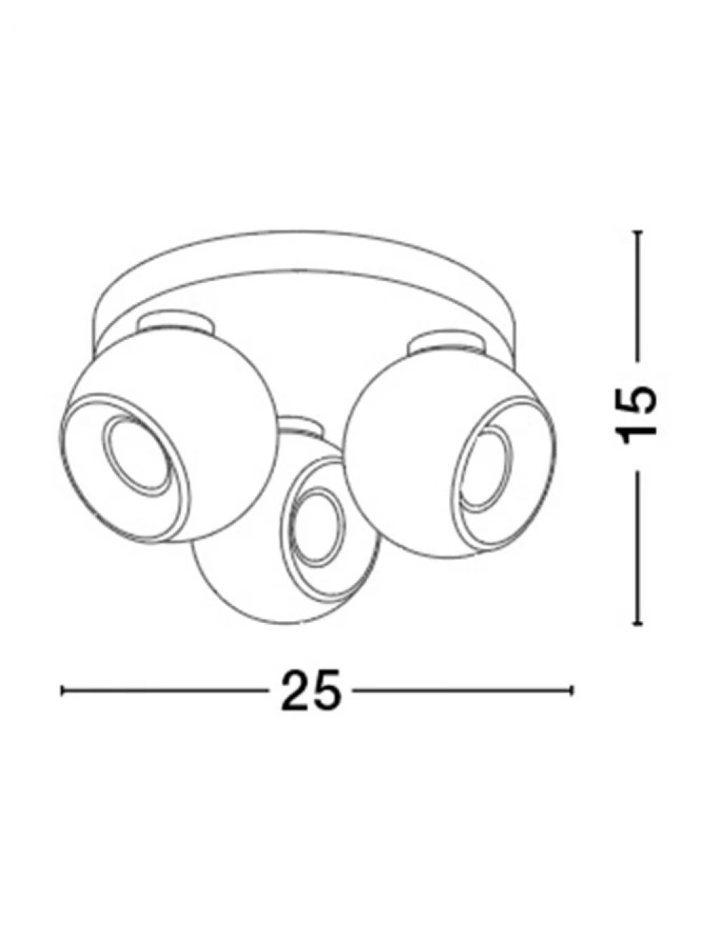 Plafoniera cu spoturi din Metal Alb H15xL25cm IP20 TORE