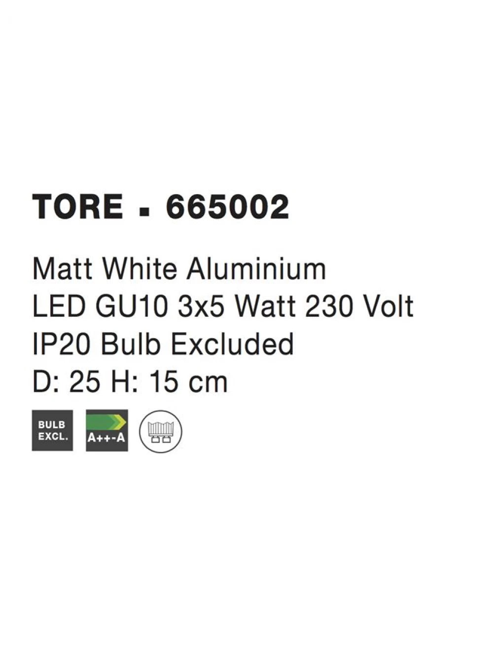 Plafoniera cu spoturi din Metal Alb H15xL25cm IP20 TORE