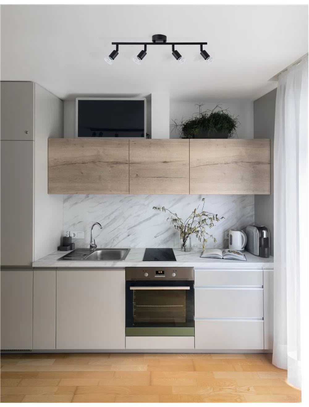 Plafoniera din Metal Negru H10.9xL51cm IP20 LUP