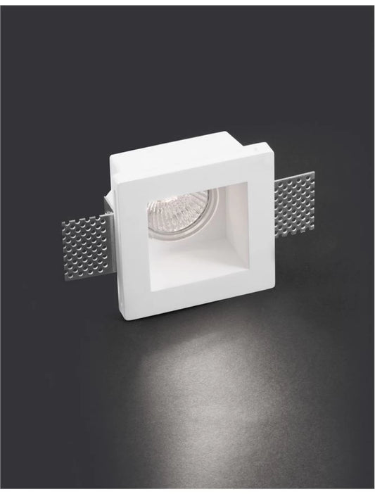Spot incastrat din Gips Alb H5xL9.5cm IP20 LED GU10 TOBIA