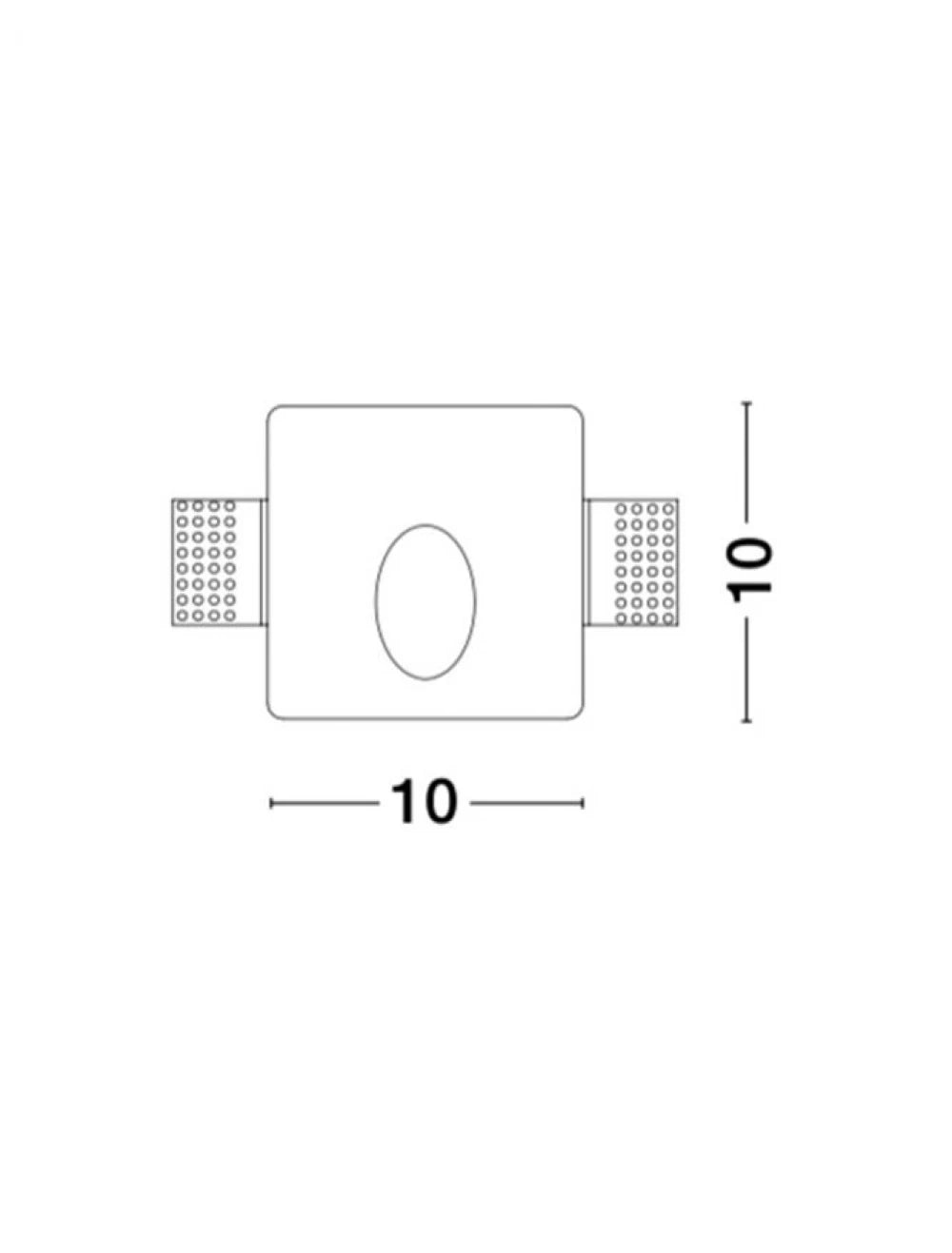 Spot incastrat pentru scari din Gips Alb H10xL10cm IP20 1W CIROCCO