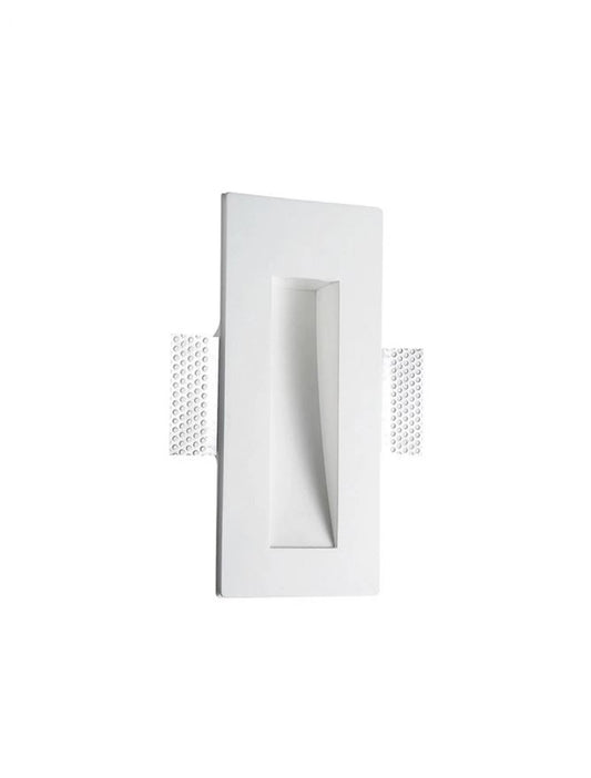 Spot incastrat pentru scari din Gips Alb H17xL8cm IP20 MR11 GU4 CIROCCO