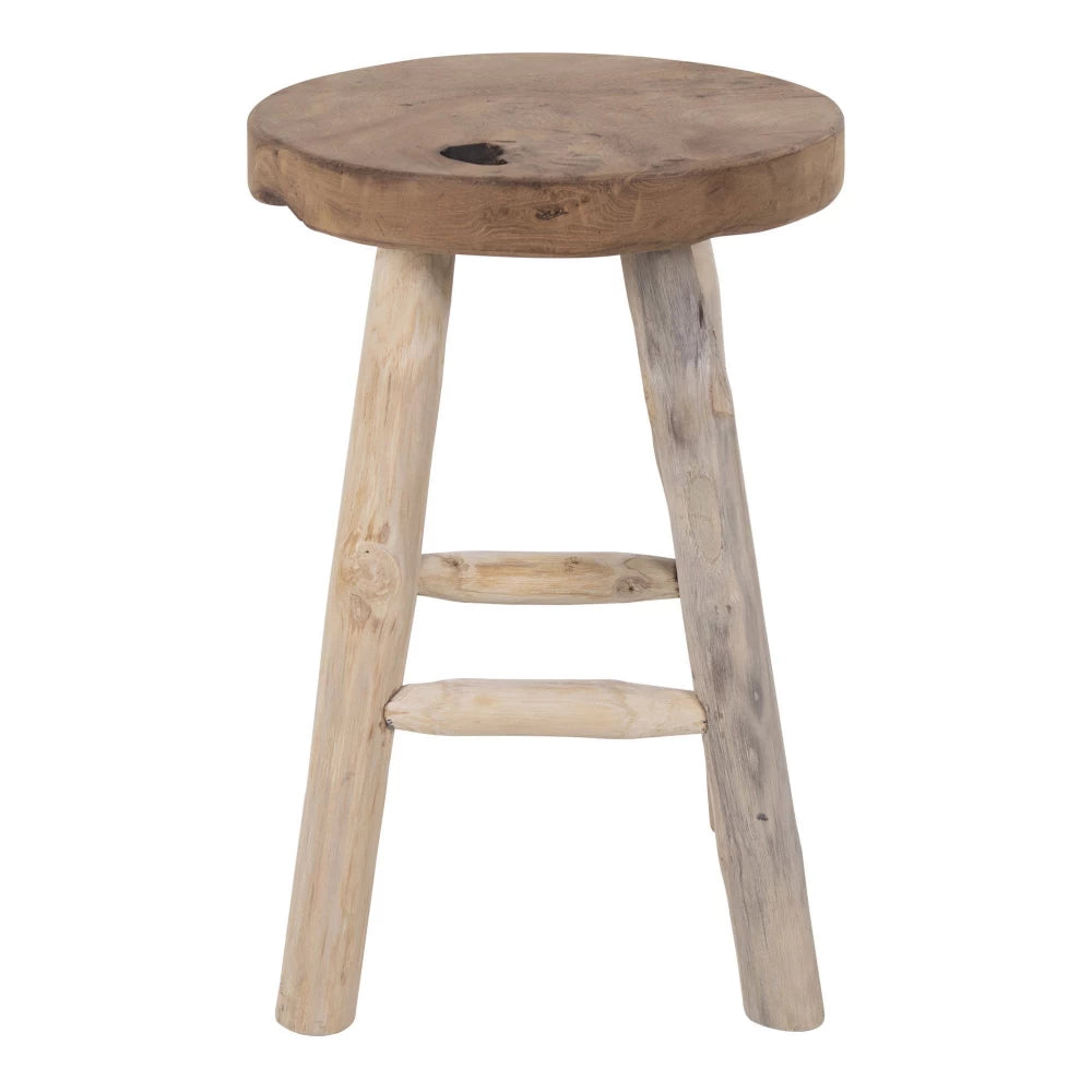 Taburet din Lemn de tec Maro H45xD30cm Badia