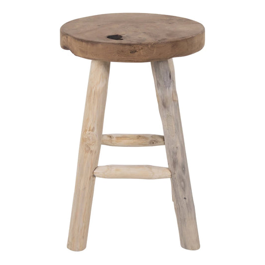 Taburet din Lemn de tec Maro H45xD30cm Badia