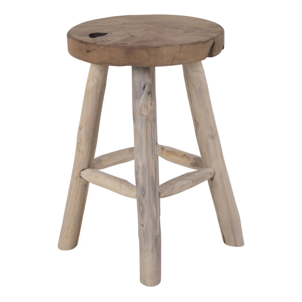 Taburet din Lemn de tec Maro H45xD30cm Badia