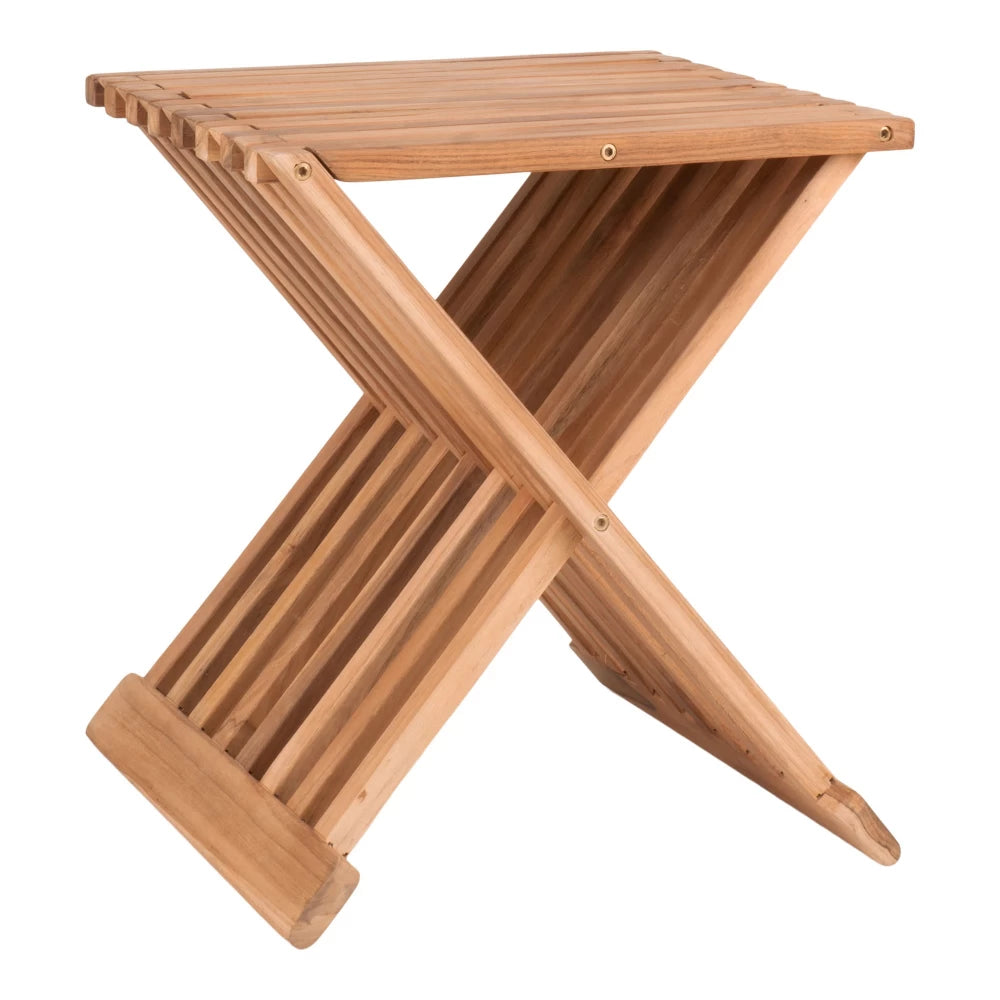 Taburet din Lemn de tec Maro H45xL35cm Erto