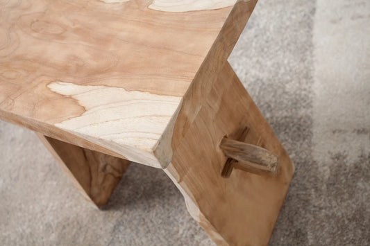 Taburet din Lemn de tec Maro H45xL40cm Zen