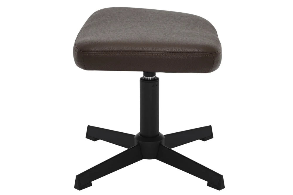 Taburet din Piele artificiala Maro si Metal Negru Hx36Lx45xA35cm Vogue