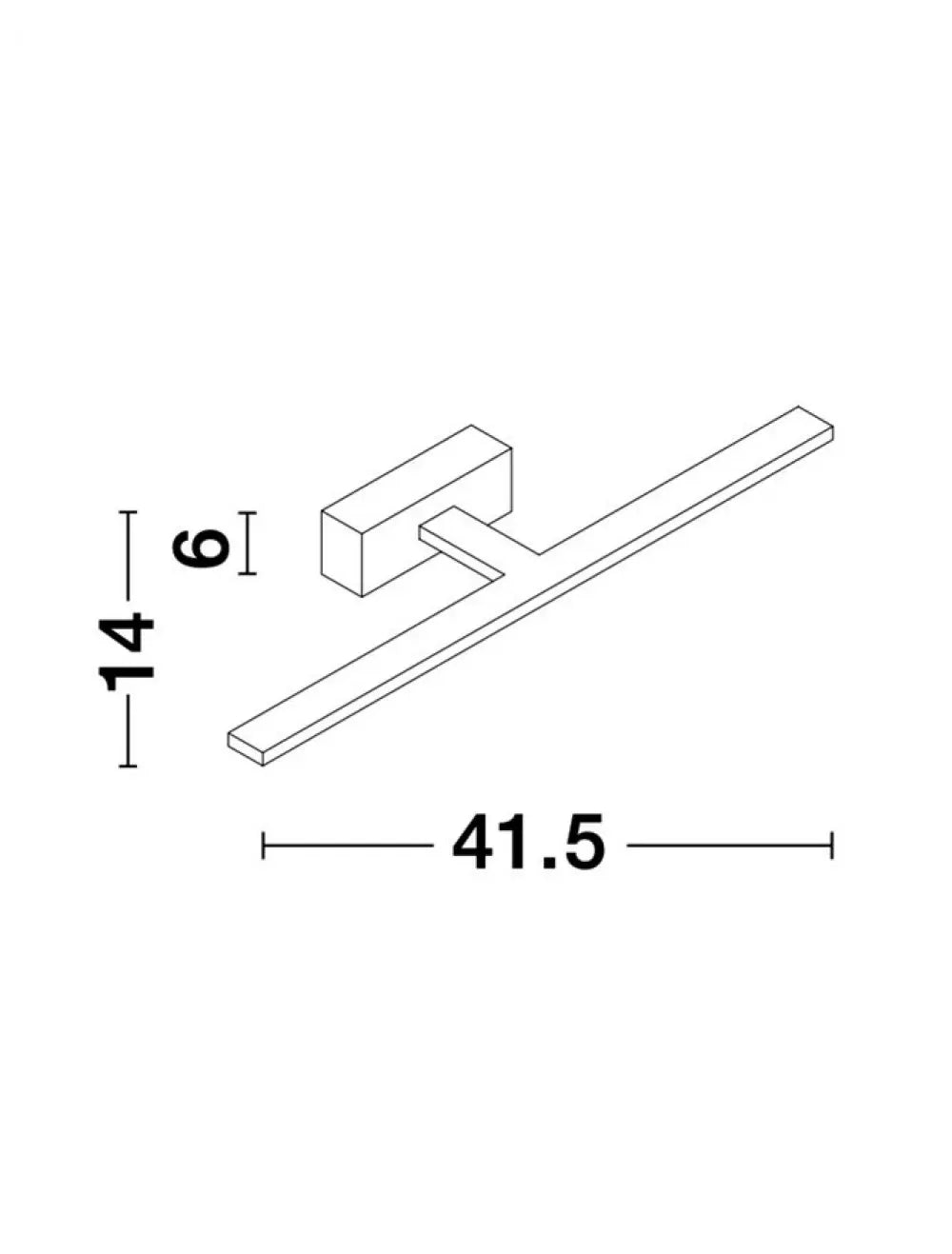 Aplica de perete structura din Aluminiu Alb si abajur din Acrilic Alb H6xL41.5cm IP44 12W 913lm 3000k MONDRIAN