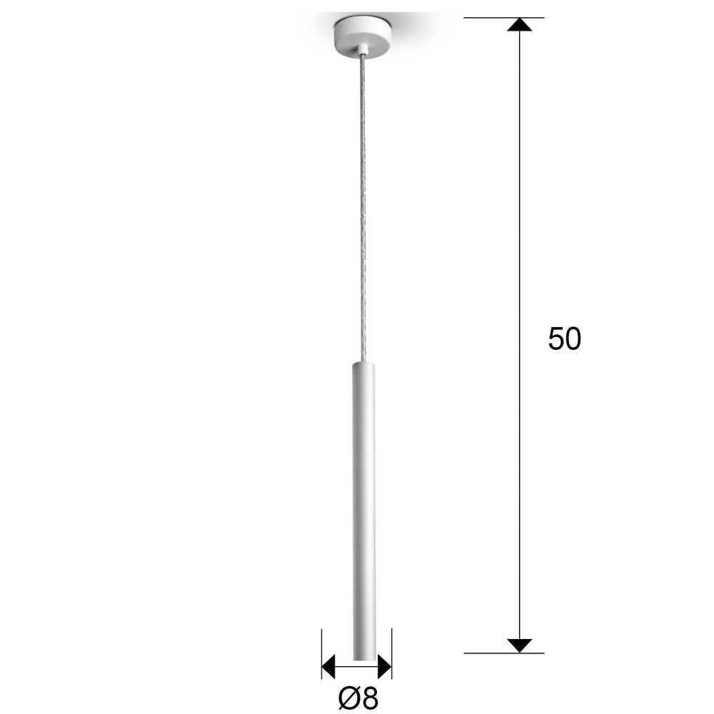 Pendul cu inaltime reglabila din Metal Alb cu LED D3xH140cm Varas